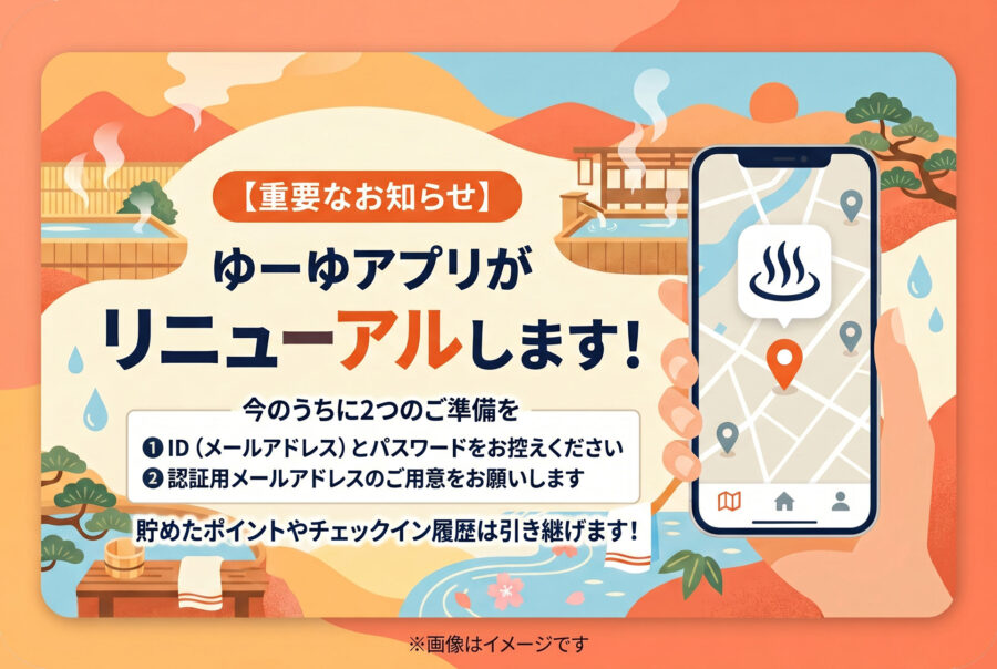 【重要なお知らせ】ゆーゆアプリがリニューアルします! 今のうちに2つのご準備を